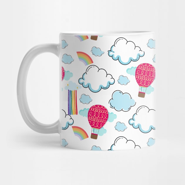 Clouds and Rainbow Pattern by SomebodyArts